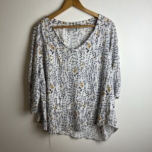 Rachel Zoe 100% Linen Shirt Women's Boho Chic California Comfy Casual Size 1X